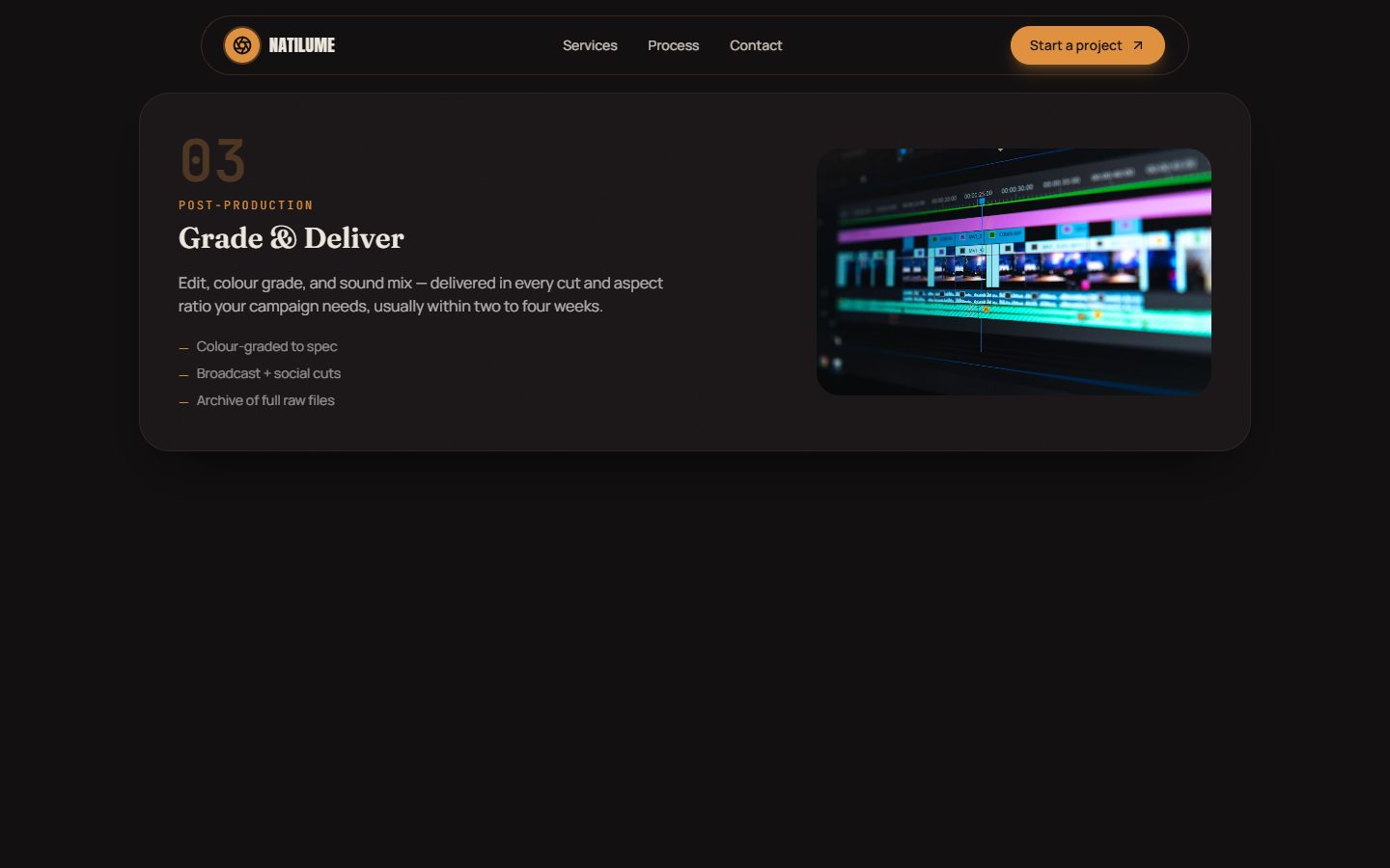 Natilume website section