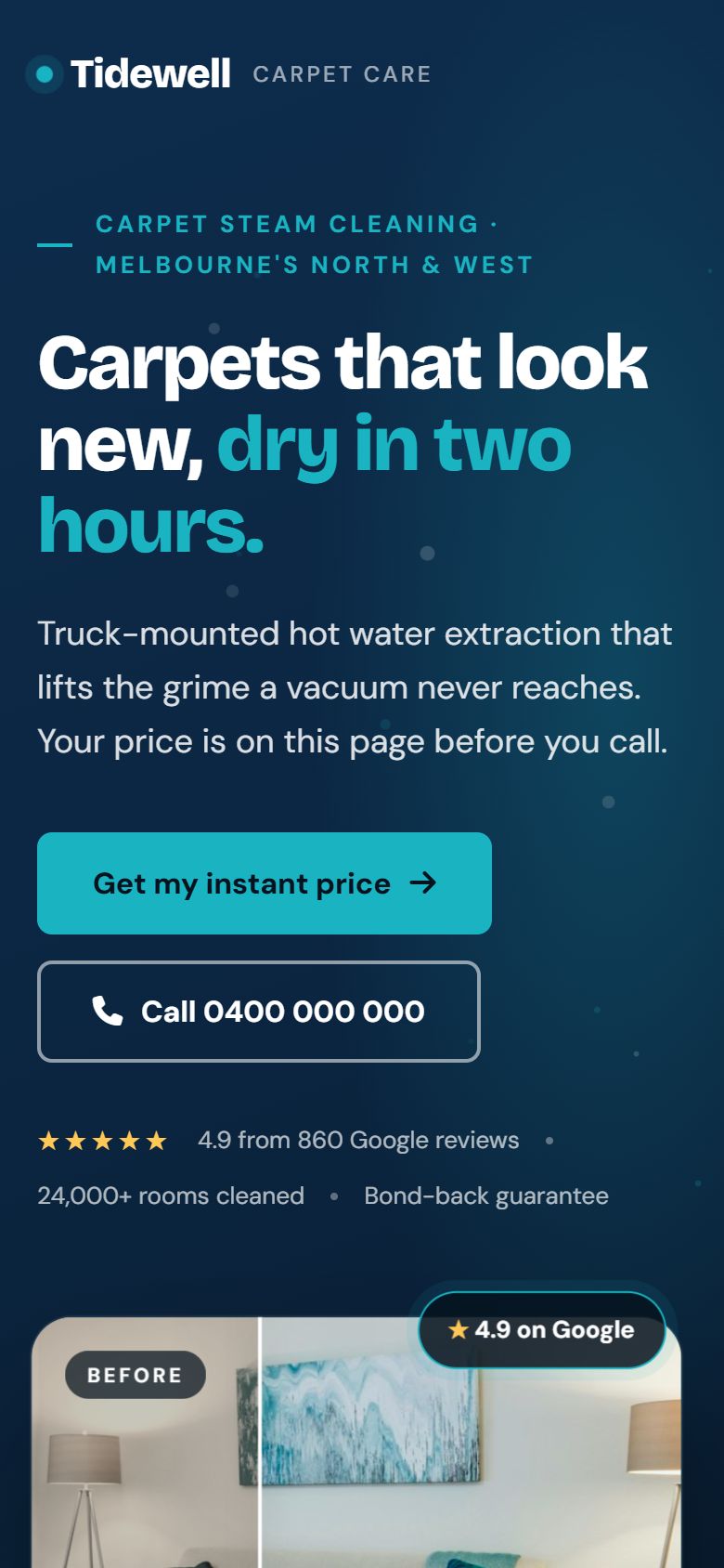 Tidewell Carpet Care on mobile